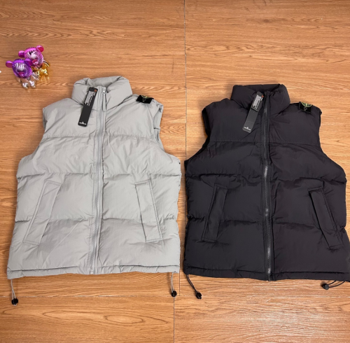 Stone Island Puffer Vest Quilted Down Gilet Grey and Black