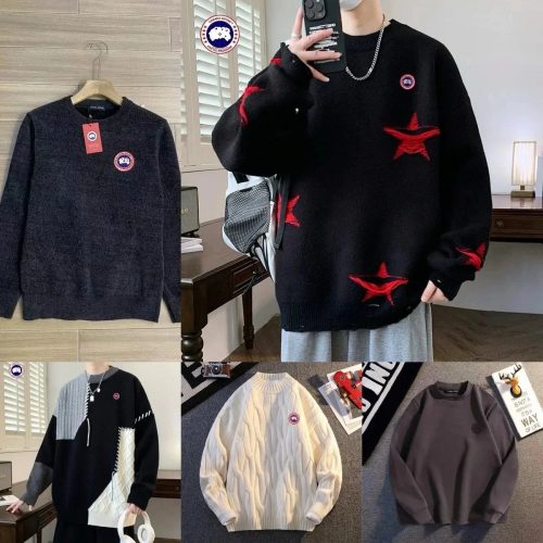 Canada Goose Arctic Program Patch Sweater Casual Knit Pullover Black