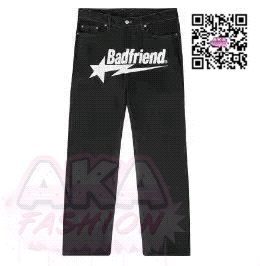 Badfriend Star Graphic Denim Jeans Streetwear Pants Black