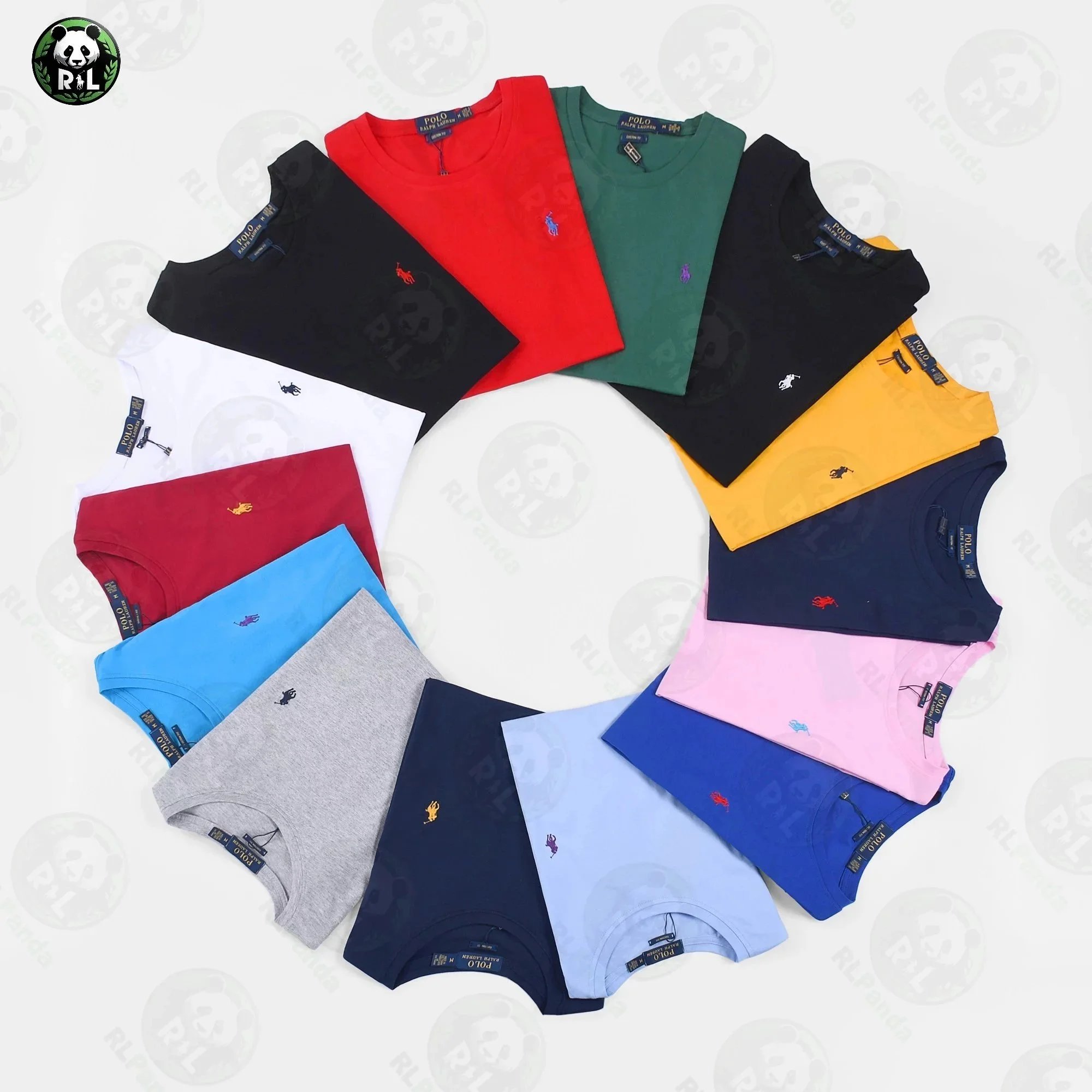 Polo Ralph Lauren RL Classic Crew Neck T-Shirt Casual Cotton Tee Multicolor
